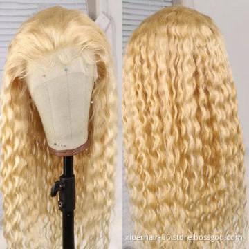 Hd Lace Cuticle Aligned Virgin Wigs Vendor 613 13X6 Deep Wave Blonde Frontal Wigs 613 Beach Wave Lace Frontal Wig